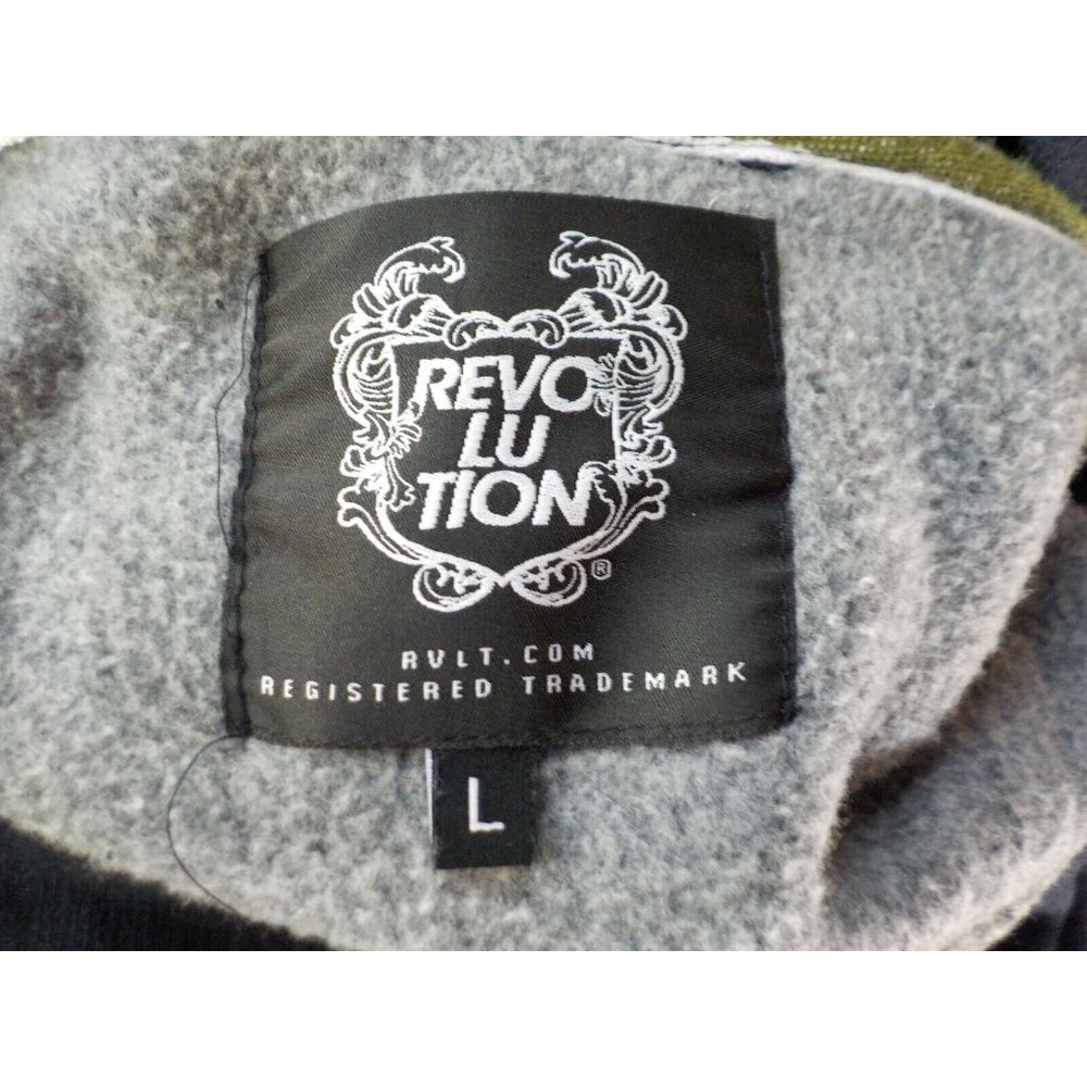 Revolution RVLT Hooded Pullover Sweatshirt Hoodie Fleece Lined Dk Blue - Picture 7 of 7